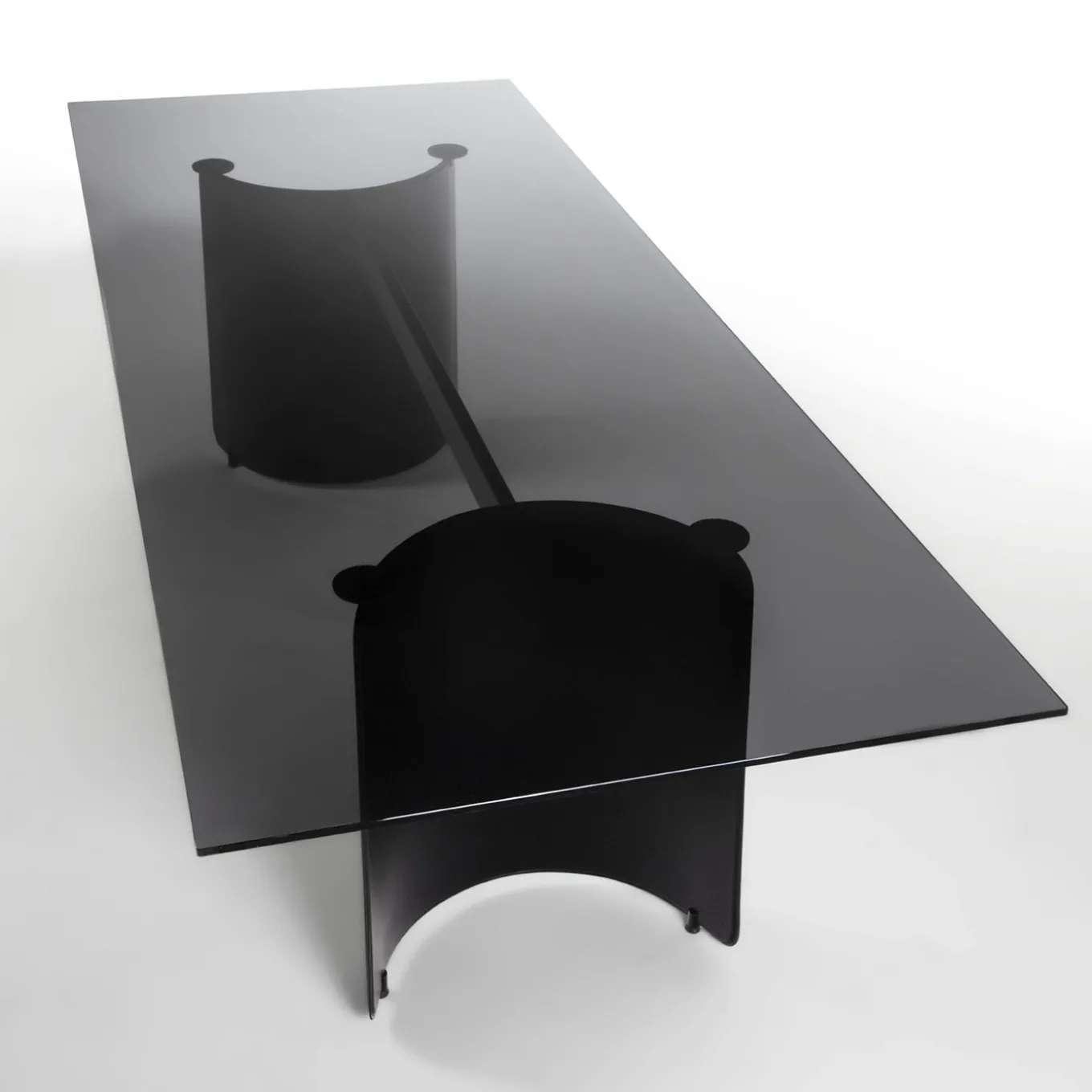 Butterfly Black Glass Table