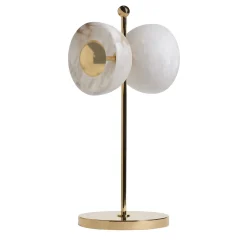 Butterfly Table Lamp in Polished Brass and Alabaster
