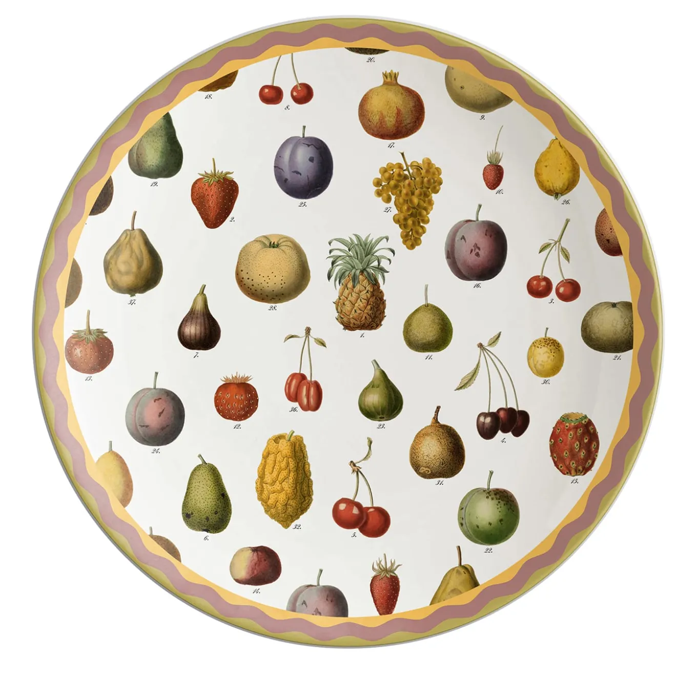 Cabinet De Curiosités Porcelain Charger Plate With Fruits