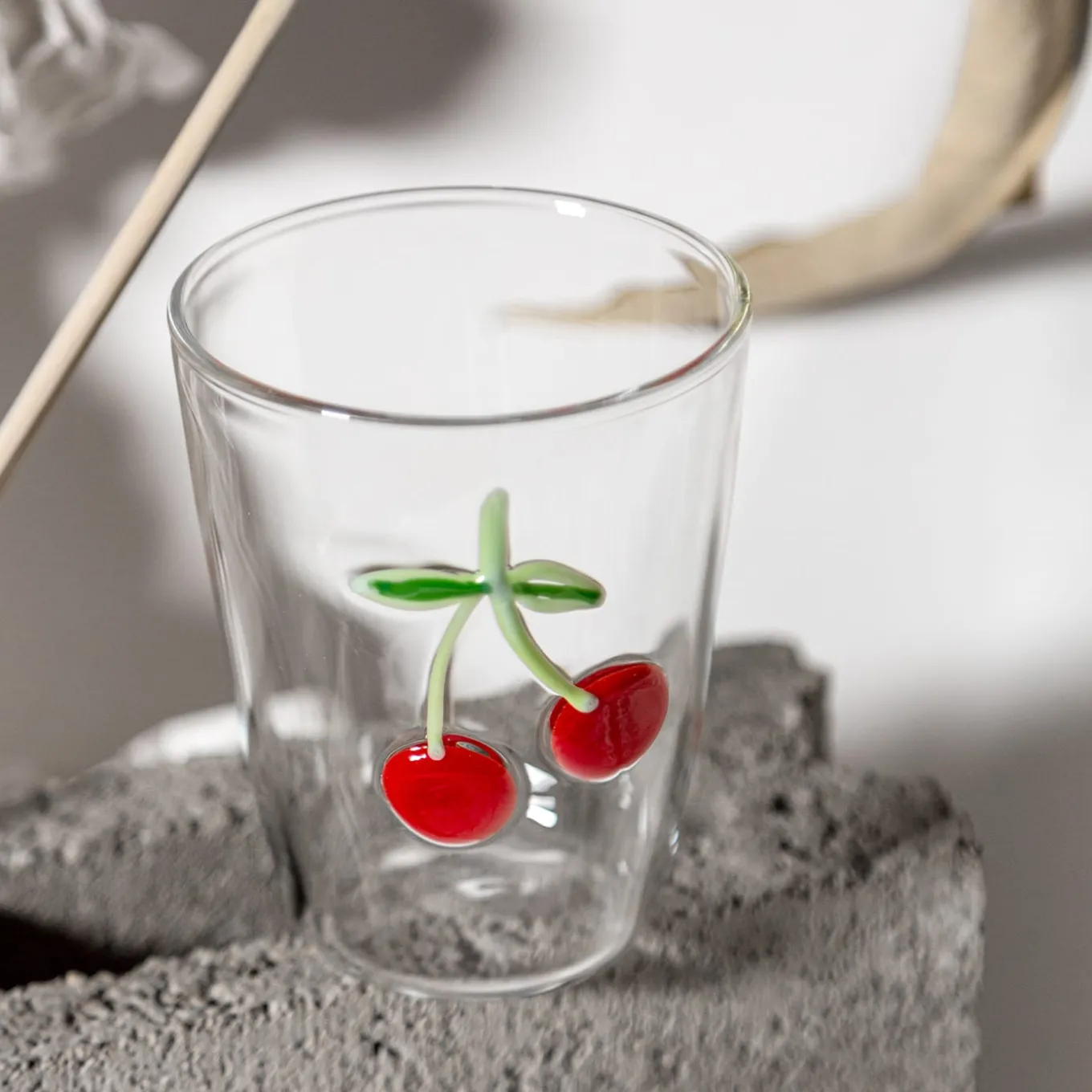 Cabinet De Curiosités Set Of 6 Water Glasses With Natural Elements