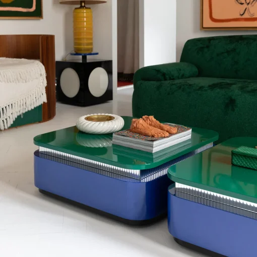 Cabochon Curved Green Sofa