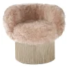 Cachemire Fur Pirouette Swivel Armchair by Lorenza Bozzoli