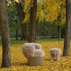 Cachemire Fur Pirouette Swivel Armchair by Lorenza Bozzoli