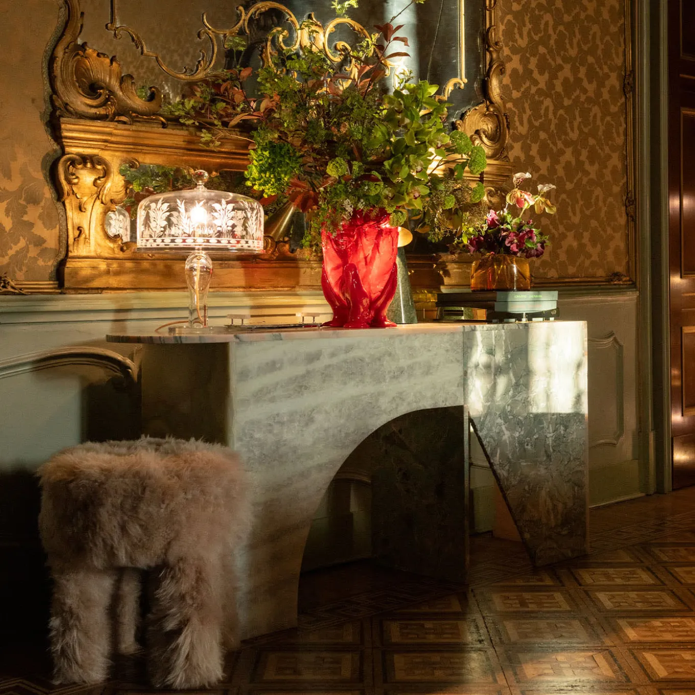 Cachemire Fur Pouf by Lorenza Bozzoli