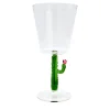 Cactus Mania Set of 4 Wine Glasses in Green
