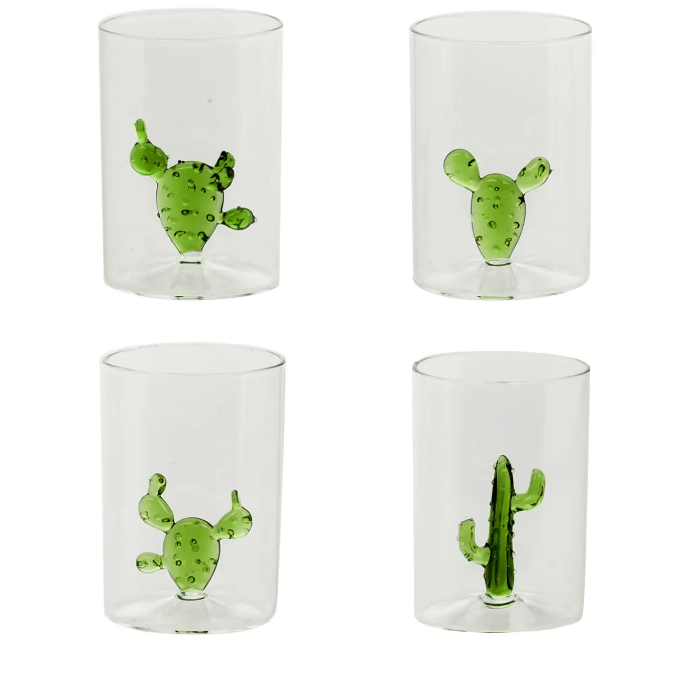Cactus Set of 4 Glasses