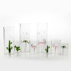 Cactus Set of 4 Glasses and Pitcher