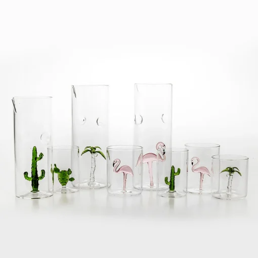 Cactus Set of 4 Glasses and Pitcher