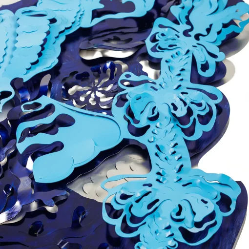 Caelum Stellans Blu Di Prussia Wall Sculpture by Matteo Cibic