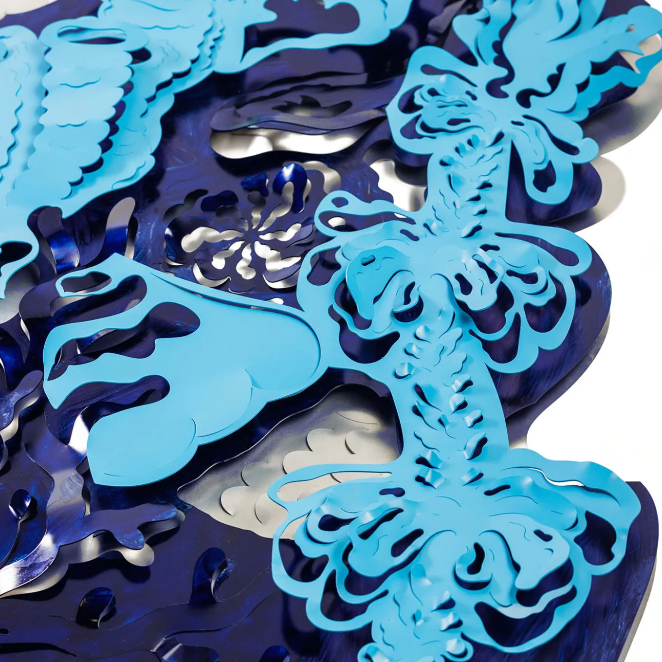 Caelum Stellans Blu Di Prussia Wall Sculpture by Matteo Cibic