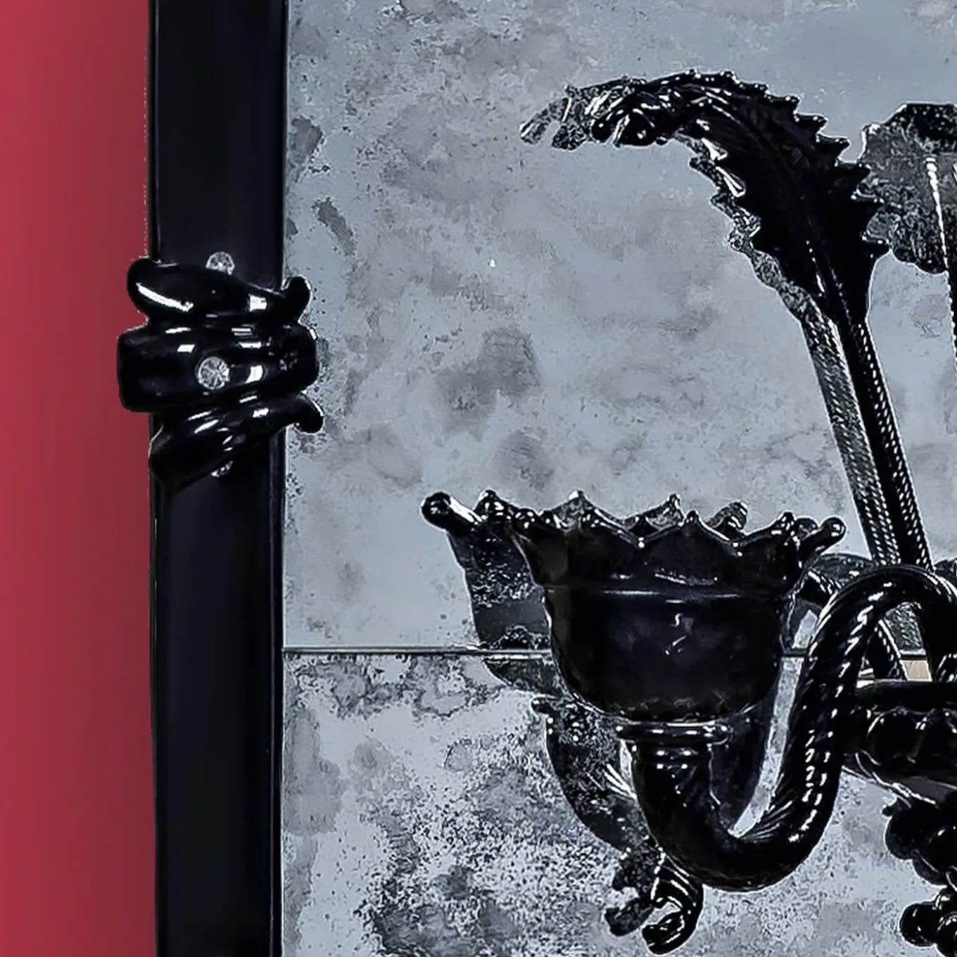 Ca'Giustinian Murano Glass Mirror with 2 Lights