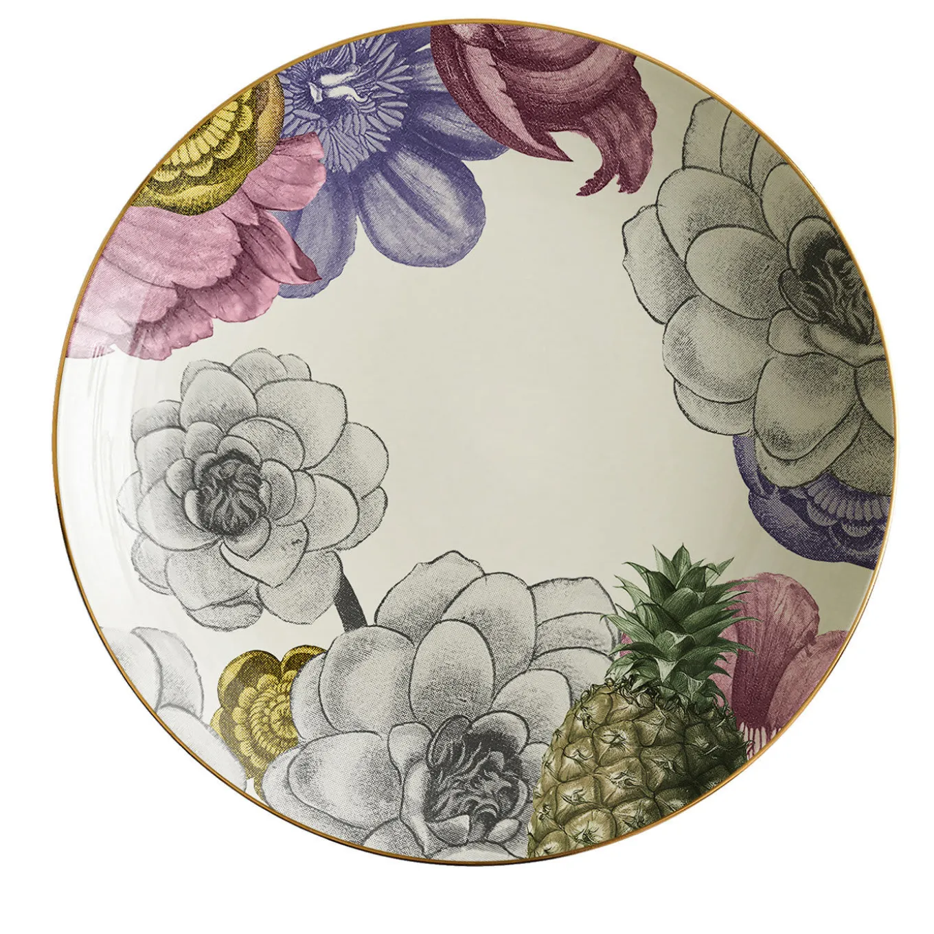 Cairo Porcelain Soup Plate With Flowers #4