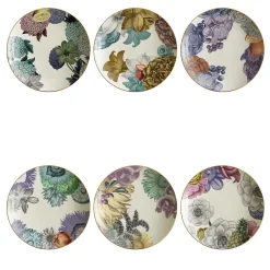 Cairo Set of 6 Porcelain Soup Plates With Flowers