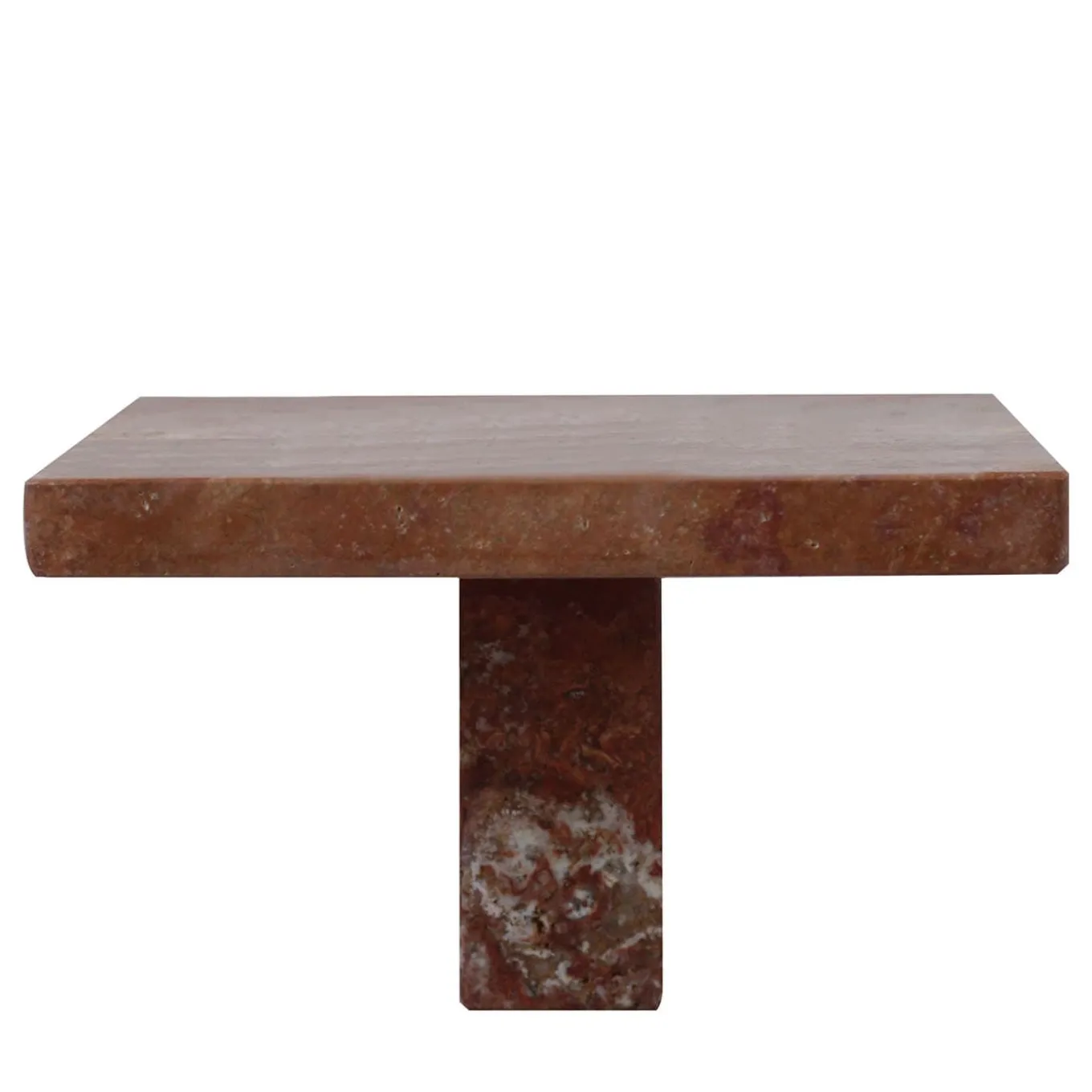 Cake Stand in Red Travertine Marble