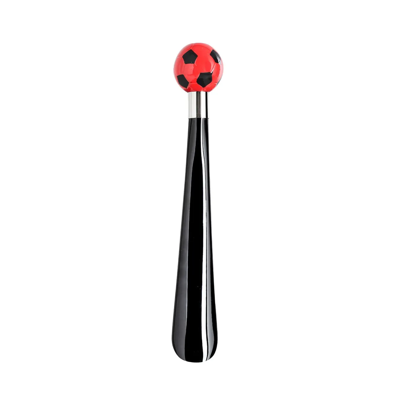 Calcio Small Black & Red Decorated Shoehorn