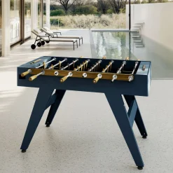 Calciobalilla Boss Iroko wood Blue Foosball Table