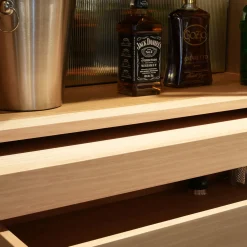 Caleido Piume Natural Wood Bar Cabinet