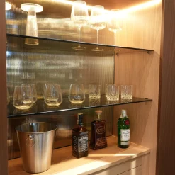 Caleido Piume Natural Wood Bar Cabinet