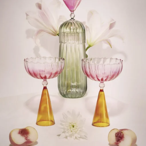 Calypso Green Bottle and Glass