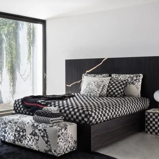 Camille Black and White Bench