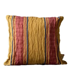 Canarium Square Striped Polychrome Velvet Cushion