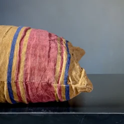 Canarium Square Striped Polychrome Velvet Cushion