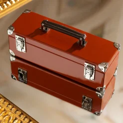 Cannes Orange Bottle Trunk with Chrome Details