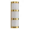 Canneté Semi-cylindrical Wall Sconce with Brass Ring