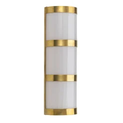 Canneté Semi-cylindrical Wall Sconce with Brass Ring