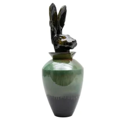 Canopo Lepre Black & Green Vase #3