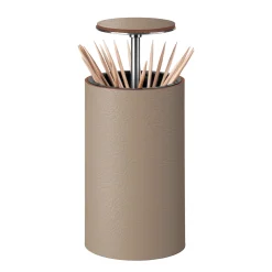 Cappuccino Leather Toohpick Holder