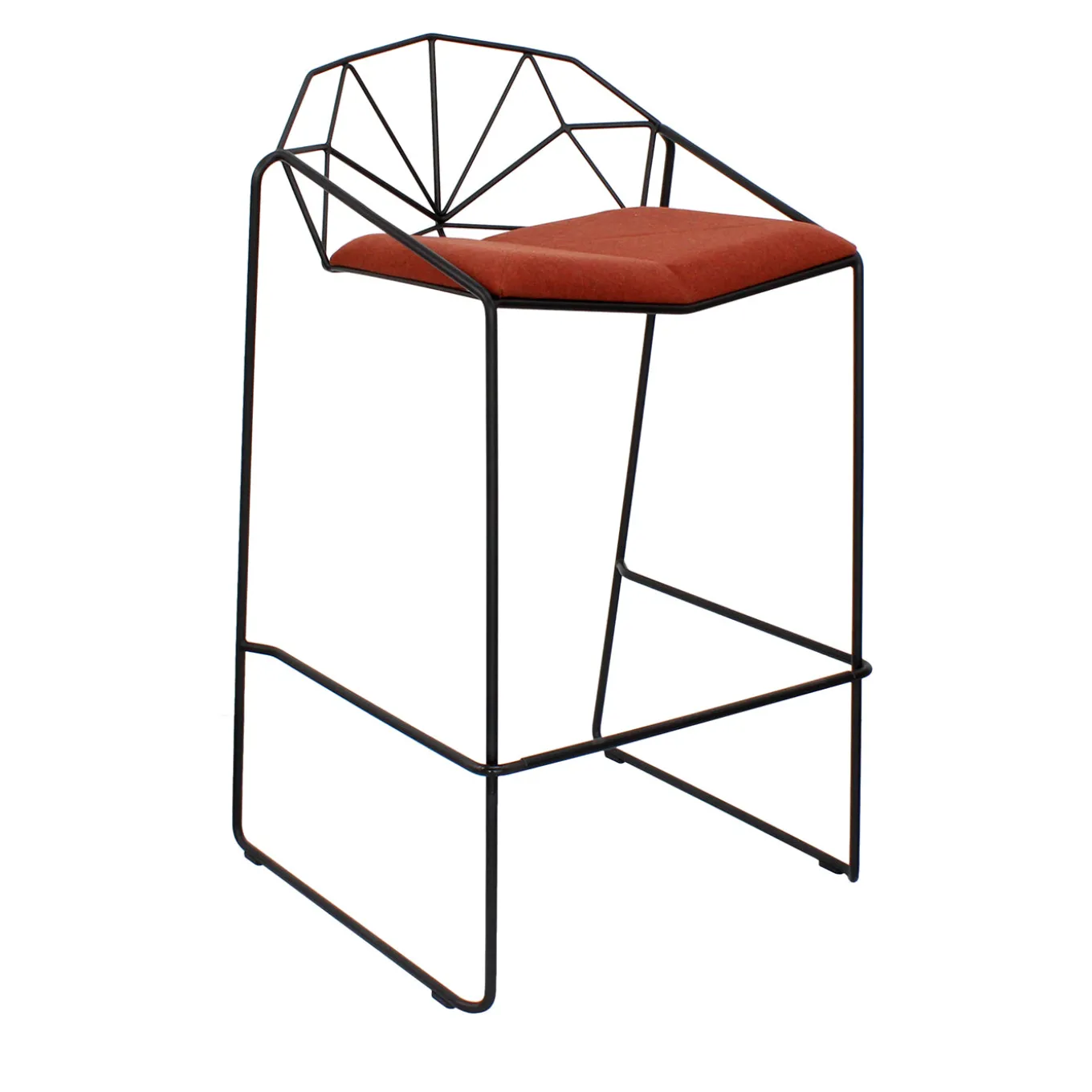 Capri Black and Orange Stool