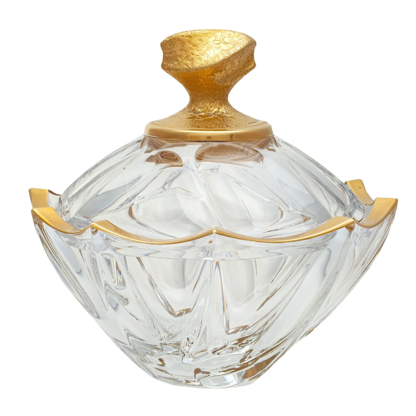 Capriccio 24K Gold & Crystal Bowl with Lid