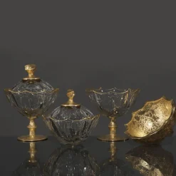 Capriccio 24K Gold & Crystal Footed Bowl
