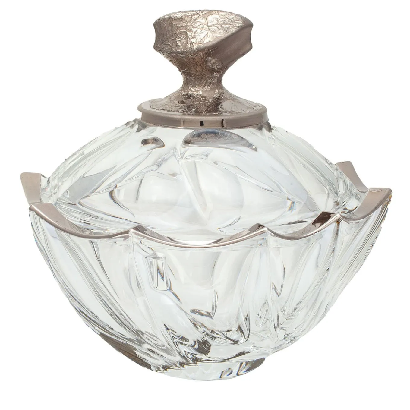 Capriccio Platinum & Crystal Bowl with Lid