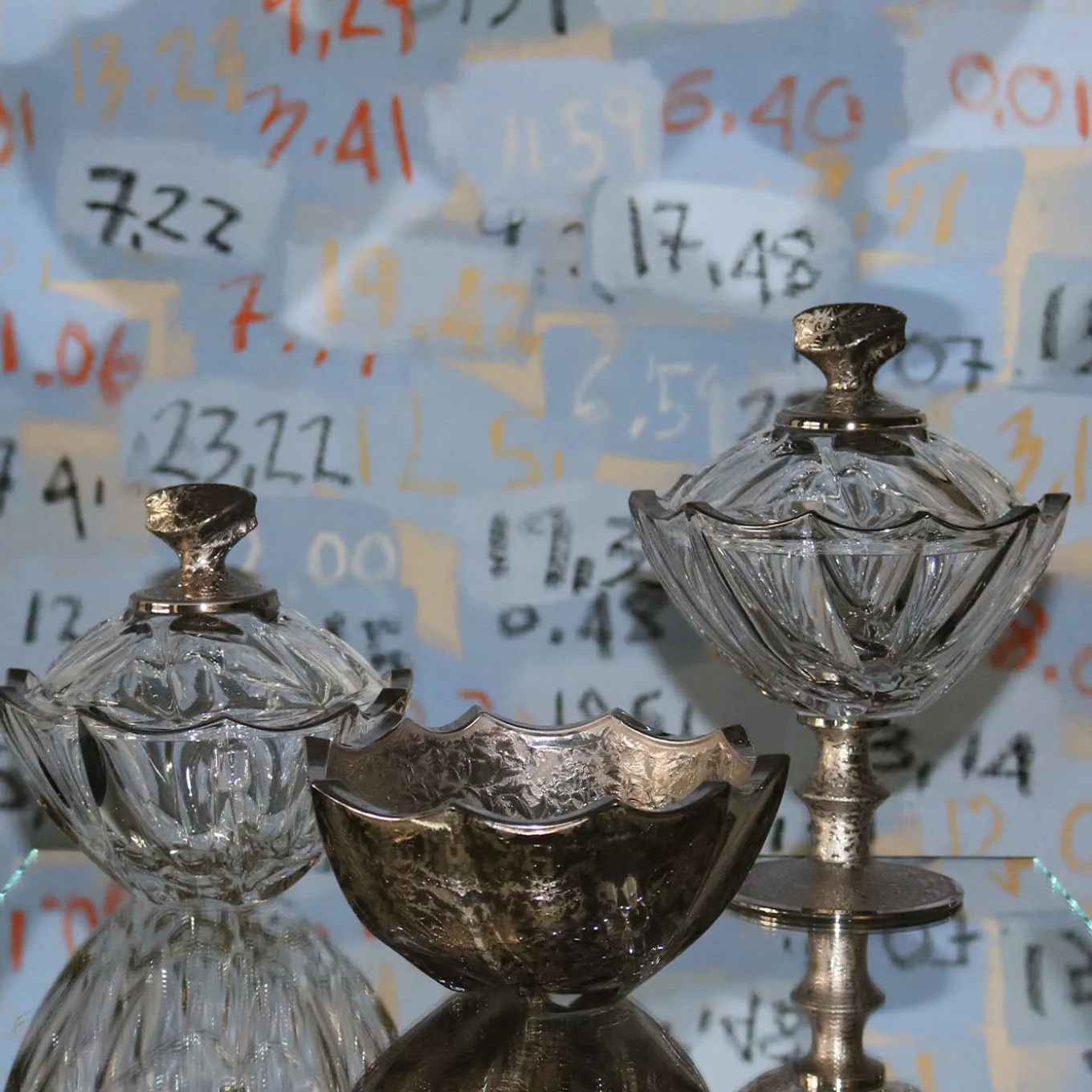 Capriccio Platinum & Crystal Bowl with Lid