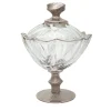 Capriccio Platinum & Crystal Footed Bowl with Lid