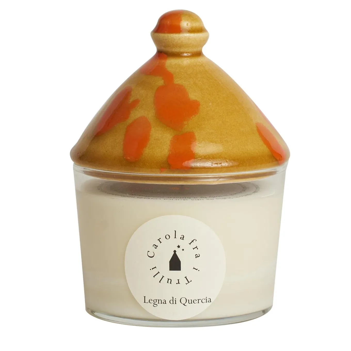 Caramel & Orange Scented Candel with Ceramic Lid