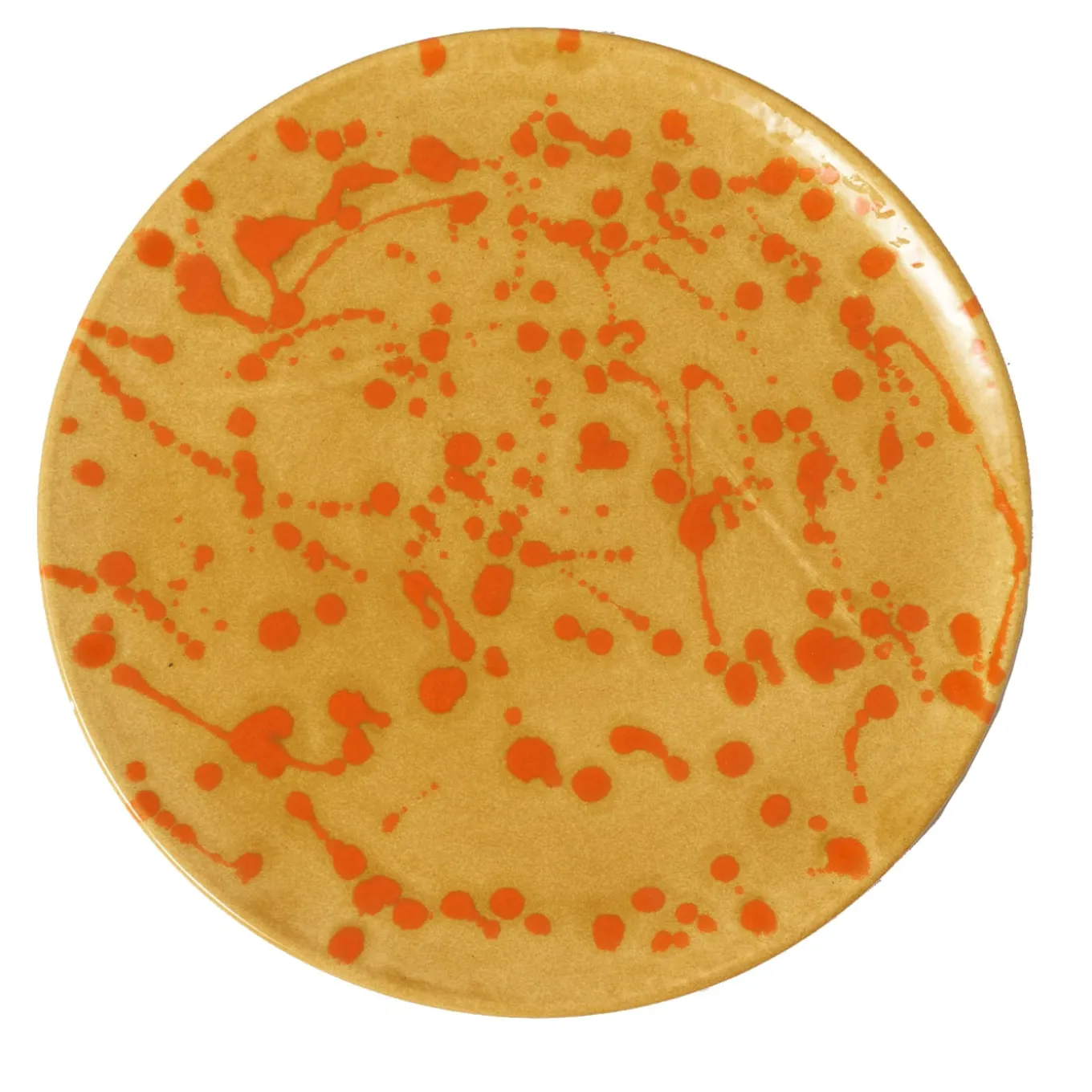 Caramel and Orange Ceramic Decorative Plate