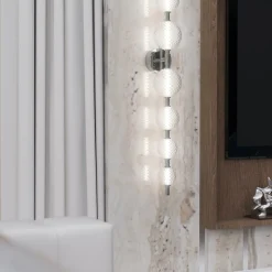 Caravaggio 8-light Crystal Clear Murano Glass Wall Sconce