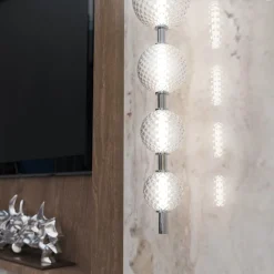 Caravaggio 8-light Crystal Clear Murano Glass Wall Sconce