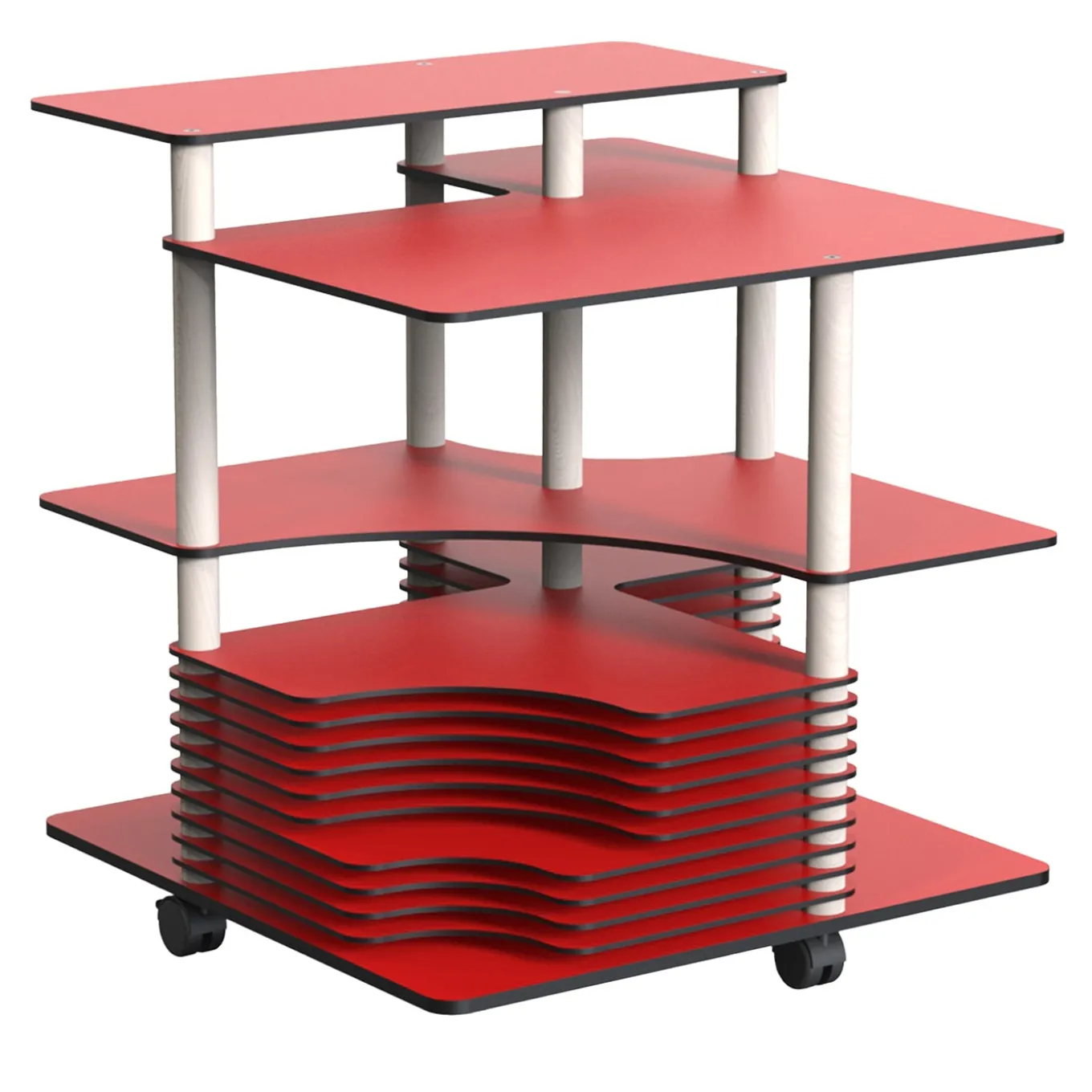 Carello Musica 1968 Red Trolley With Wheels by Joe Colombo