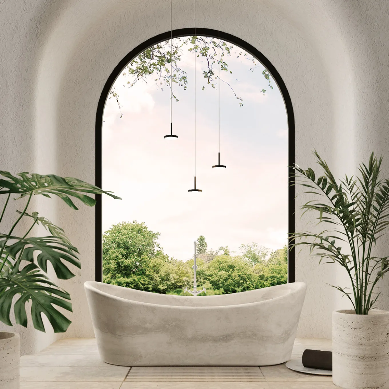 Caresi Travertine Stone Bathtub