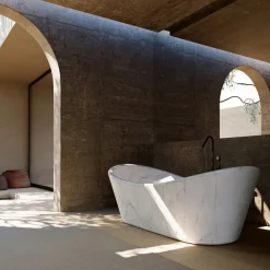 Caresi White Carrara Marble bathtub