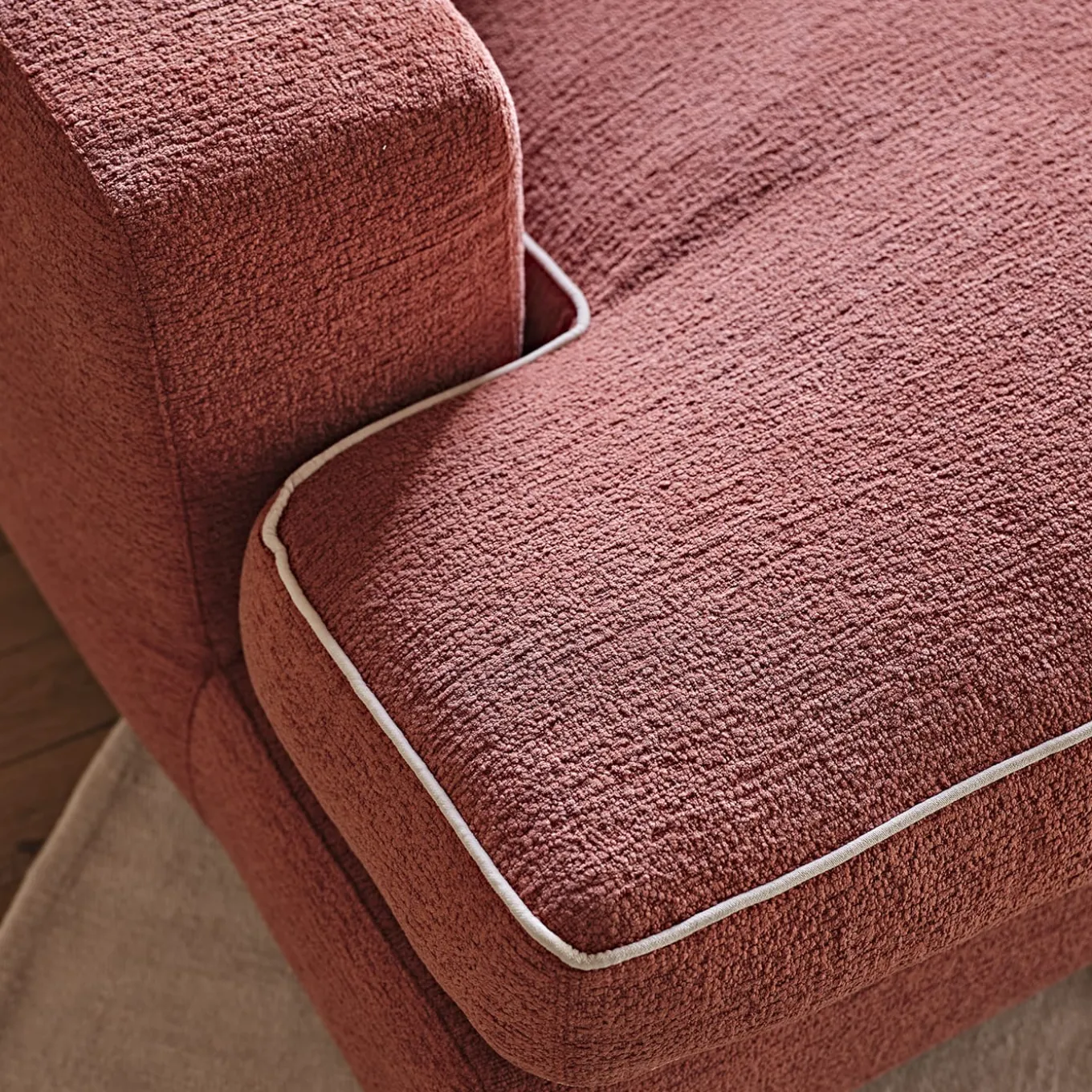 Carmelo Angular Red-Fabric Sofa