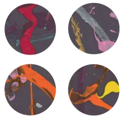 Carnival Set of 8 print glossy wood fiber coasters