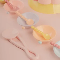 Carosello Set of 6 Multicolor Ceramic Small Cups and Spoons