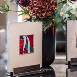 Carré Cloisonné On Leather Decorative Art Piece #14