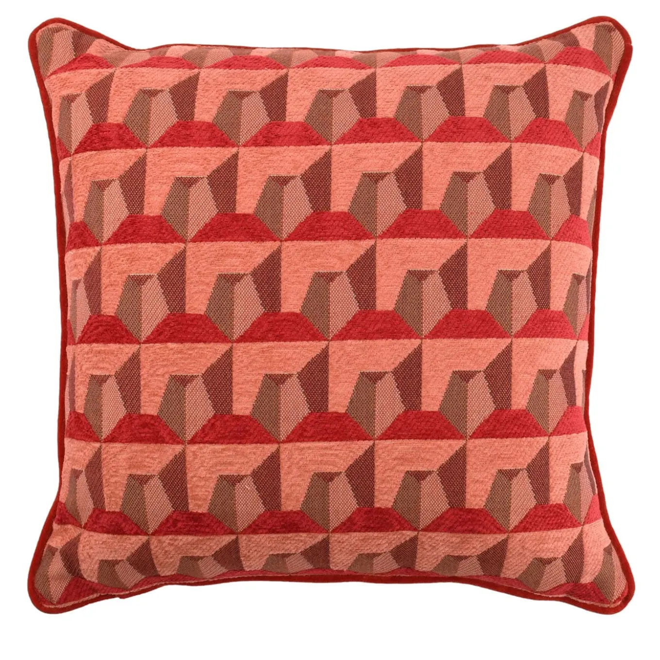 Carrè Cushion in geometric Relief Jacquard Fabric #2