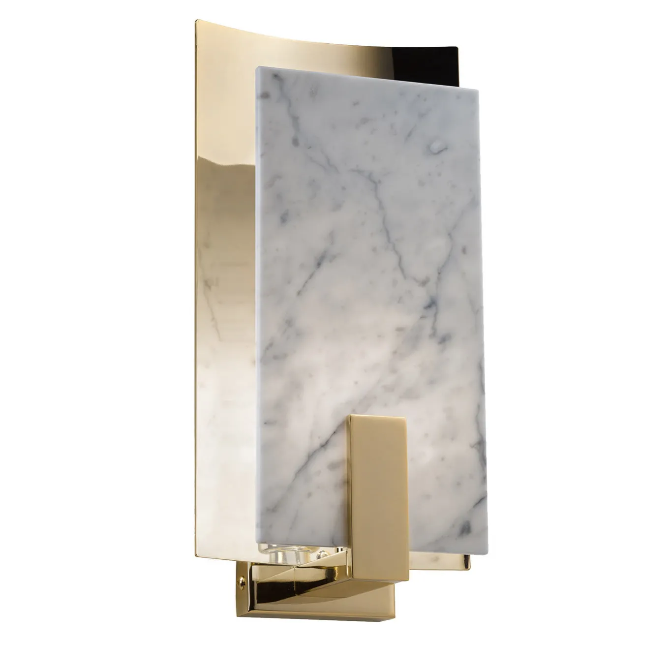 Carrara Marble and Brass Sconce